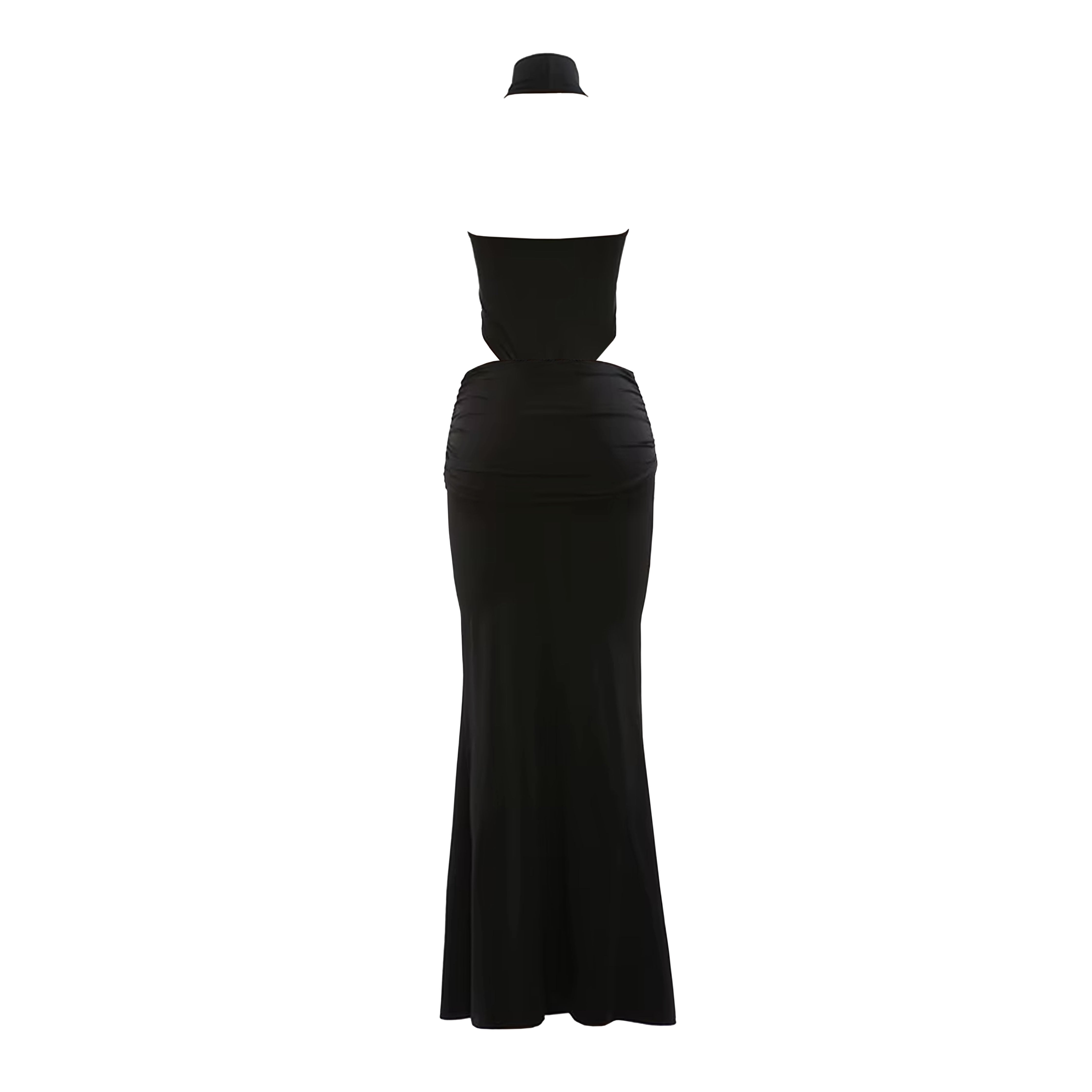 BLACK BODY AND SKIRT DRESS (2-PIECE)