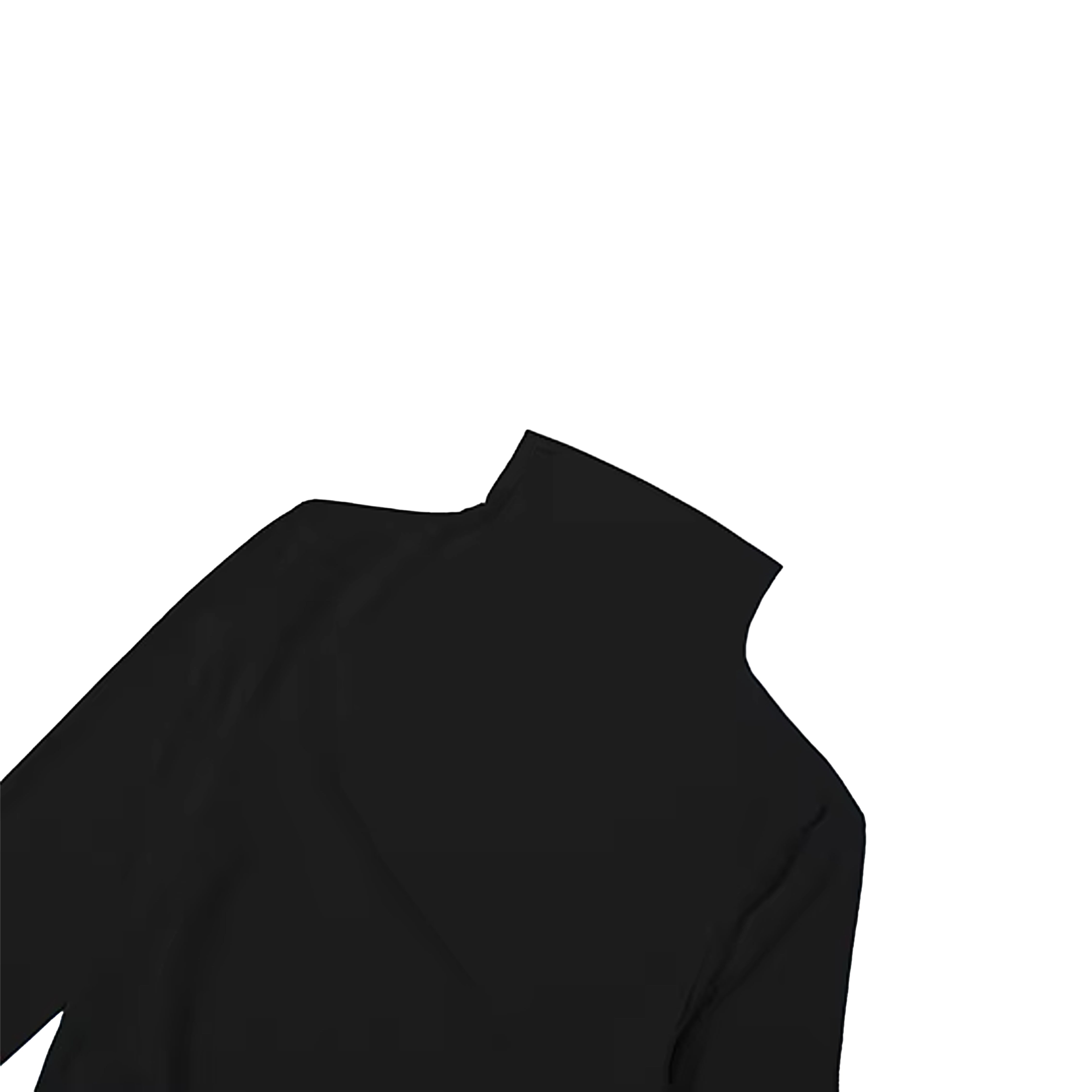 BLACK LONG DRESS WITH FRONT DETAIL