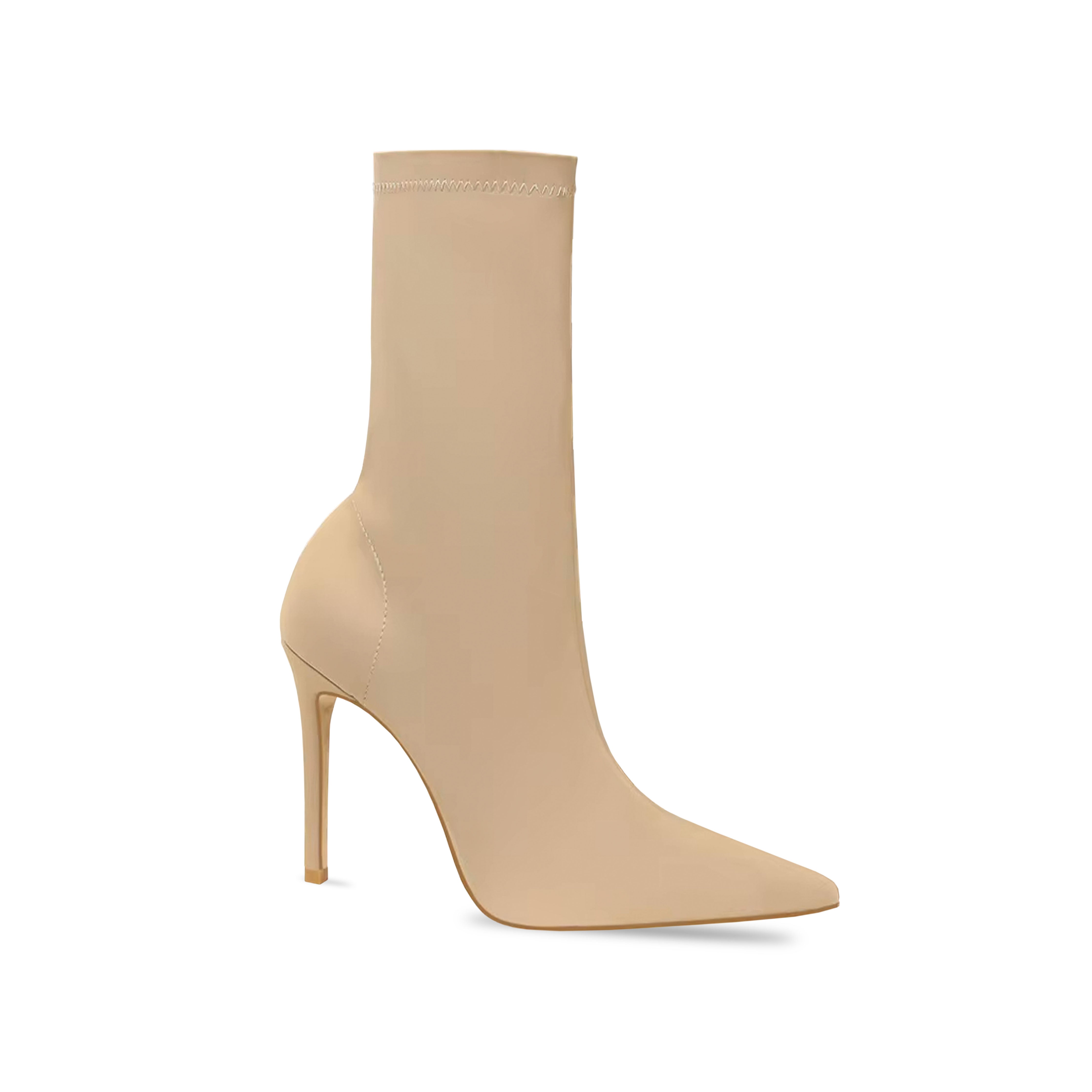 TAN SOCK STILETTO BOOTIE