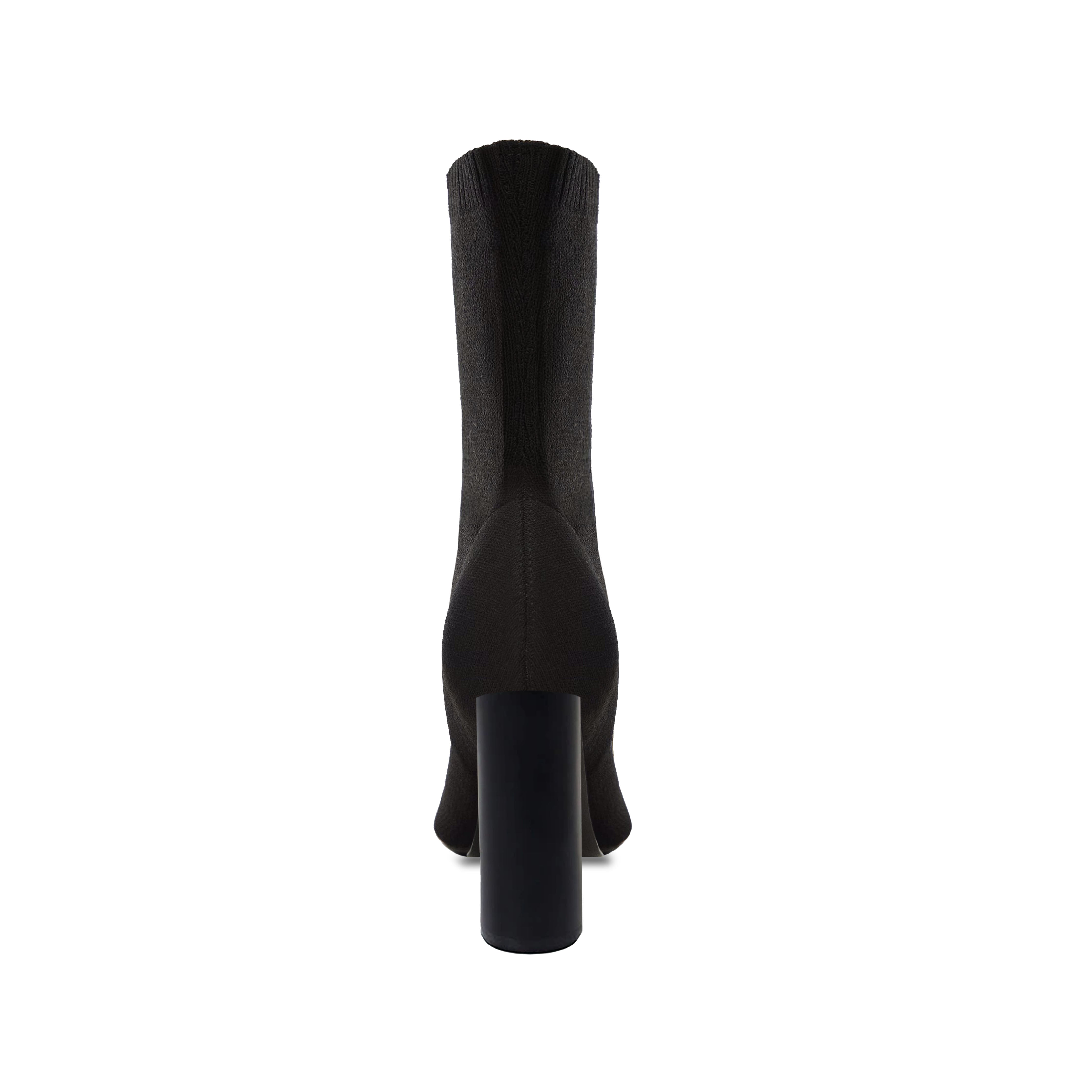 BLACK SOCK BLOCK HEEL BOOTIE