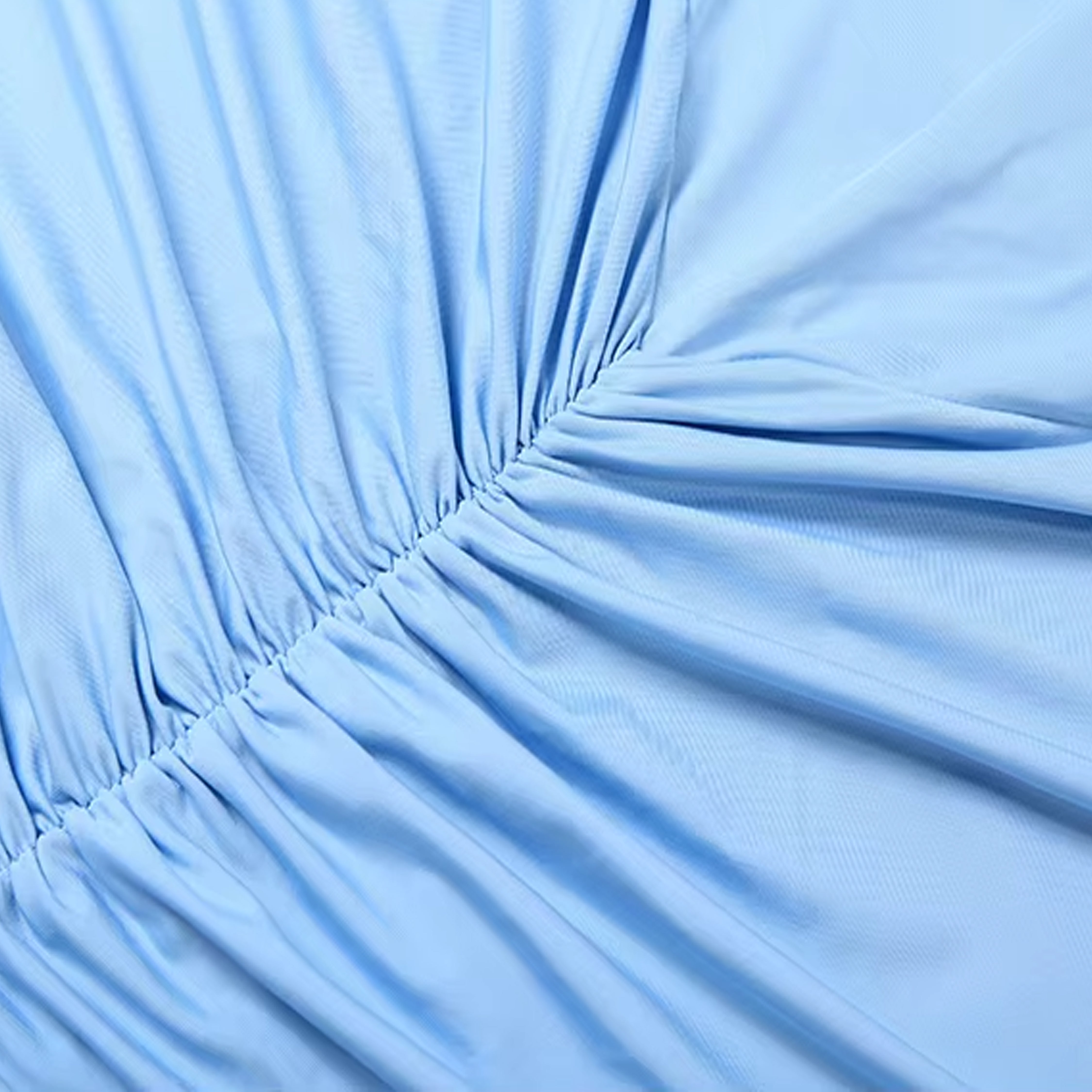 BABY BLUE LONG DRESS WITH FRONT DETAIL