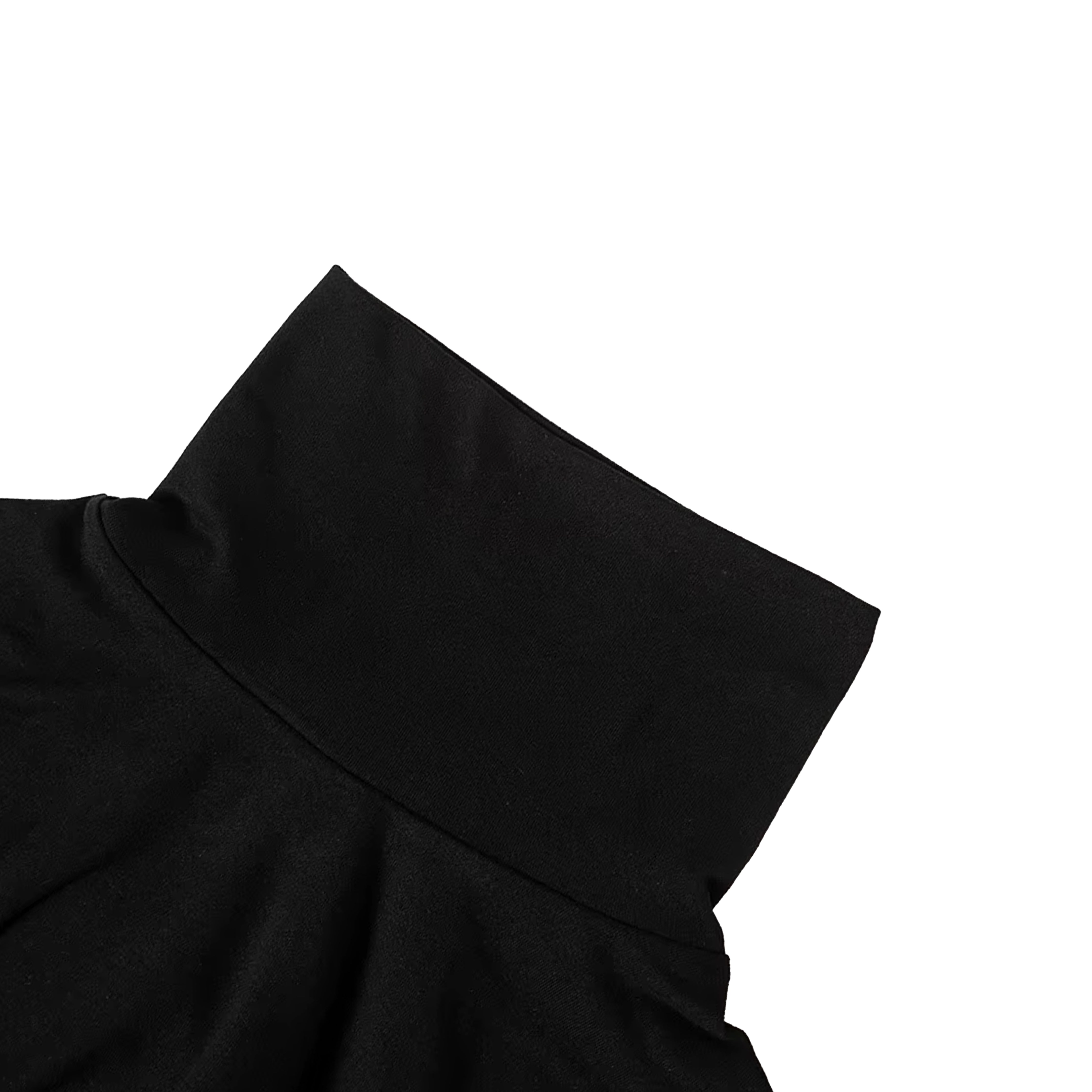 BLACK LONG DRESS WITH ROLL NECK