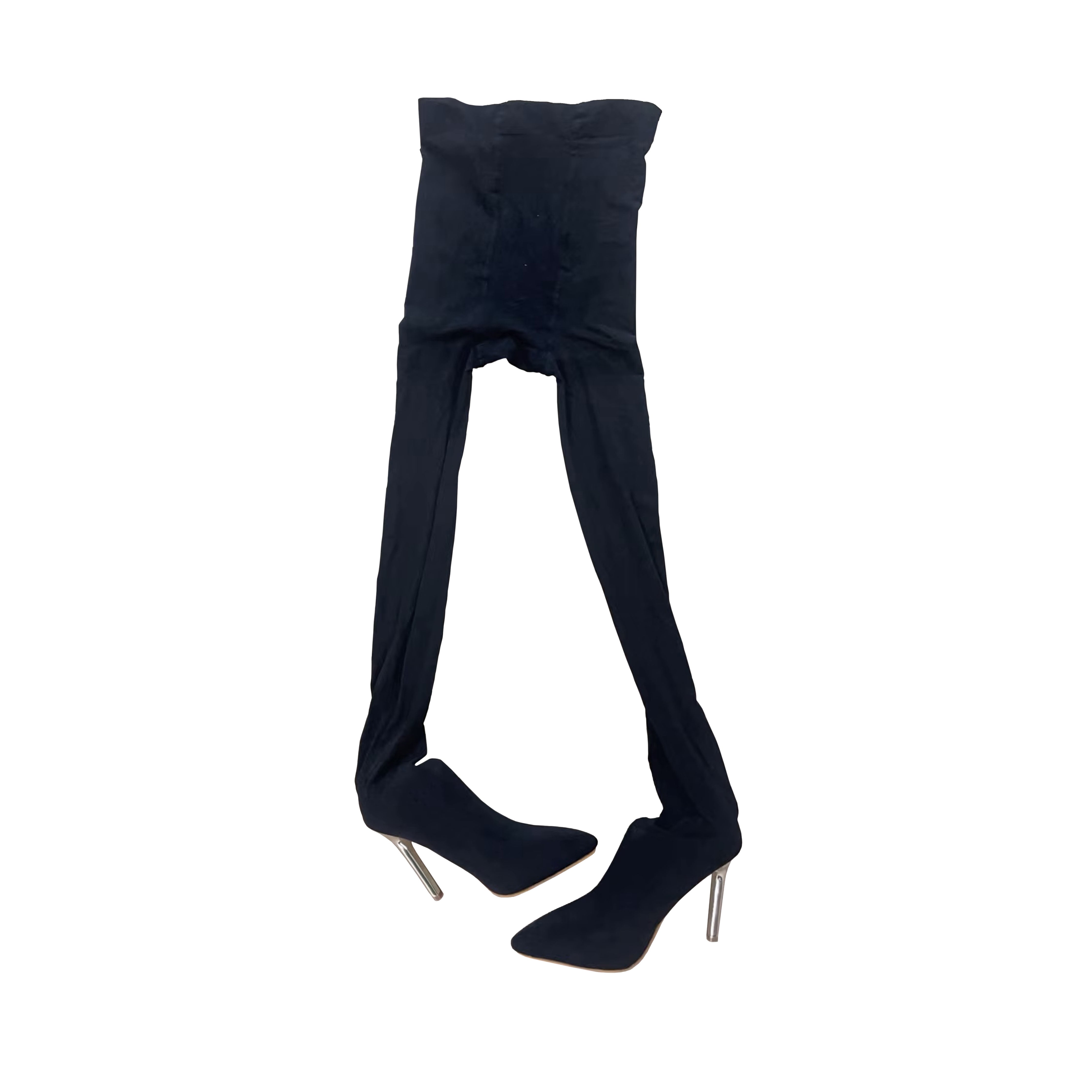 BLACK TIGHTS STILETTO SHOES